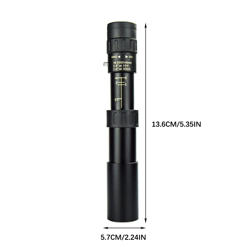 Télescope monoculaire professionnel, 10x300x, zoomable, réutilisable, lavable, étanche à l'humidité, mini télescope de remplacement pour le camping