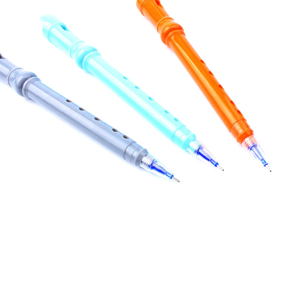

10 шт., студенческие гелевые ручки в форме флейты, креативные милые письменные принадлежности для школьников, офисов, канцелярские принадлежности, ручка для письма