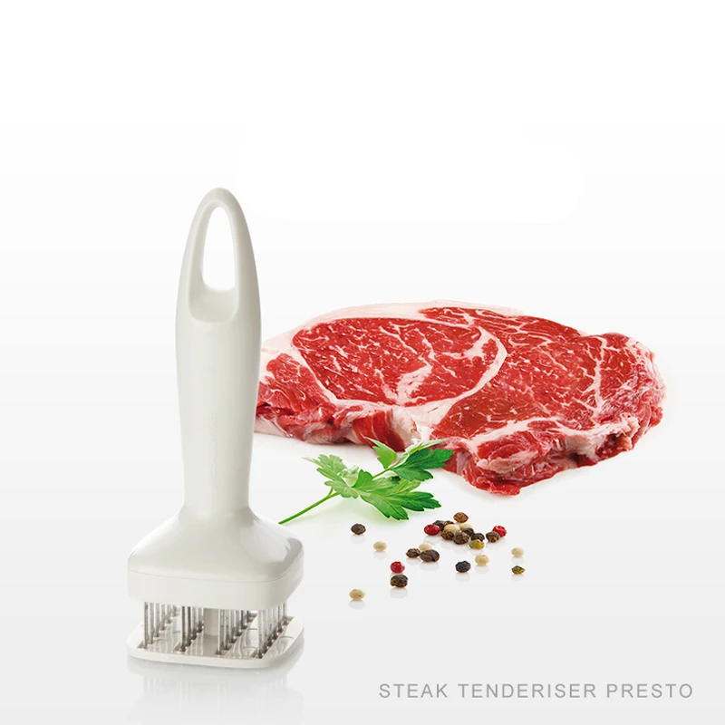 

Stainless Steel Needle Point Meat Tenderizer Needle Automatic Rebound Square Bottom Meat Softener 24 Steel Needles Rustproof