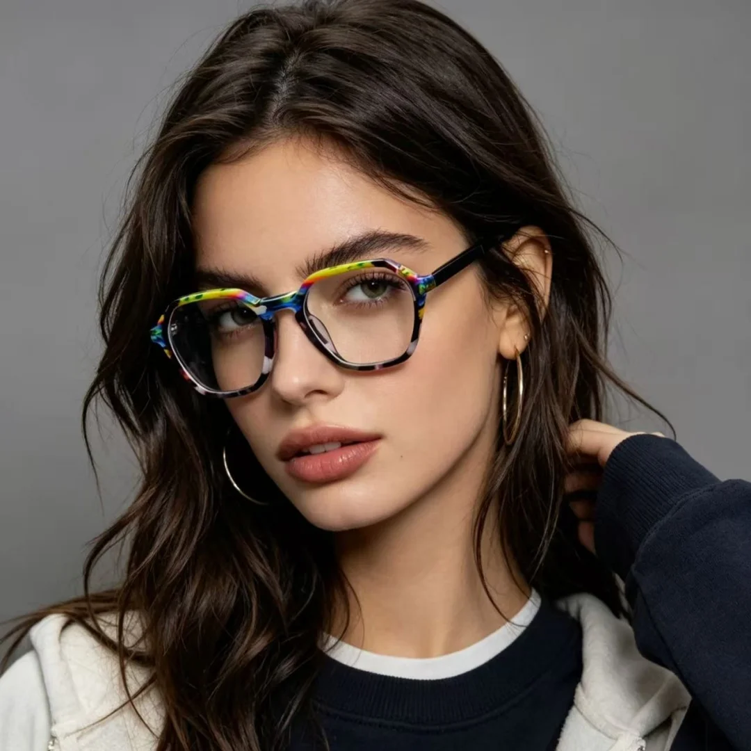 

Vintage Square Acetate Eyeglasses Frame Unisex Fashion Hand Made Glasses Frame For Men Women High Quality Eyewear