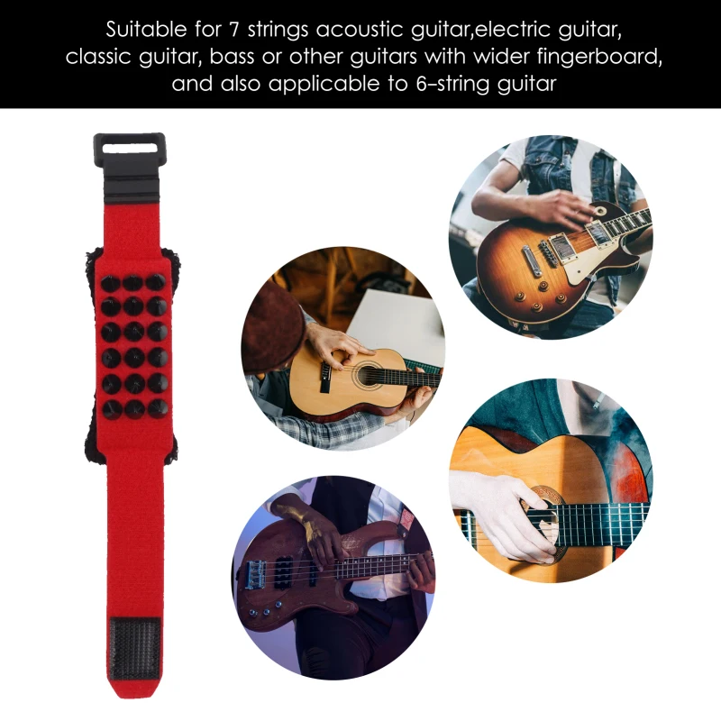 19cm Guitar String Mute Guitar/Bass Gear Fretboard Muting Wrap Punk Style String Dampener String Muter for 7-String Guitar Bass