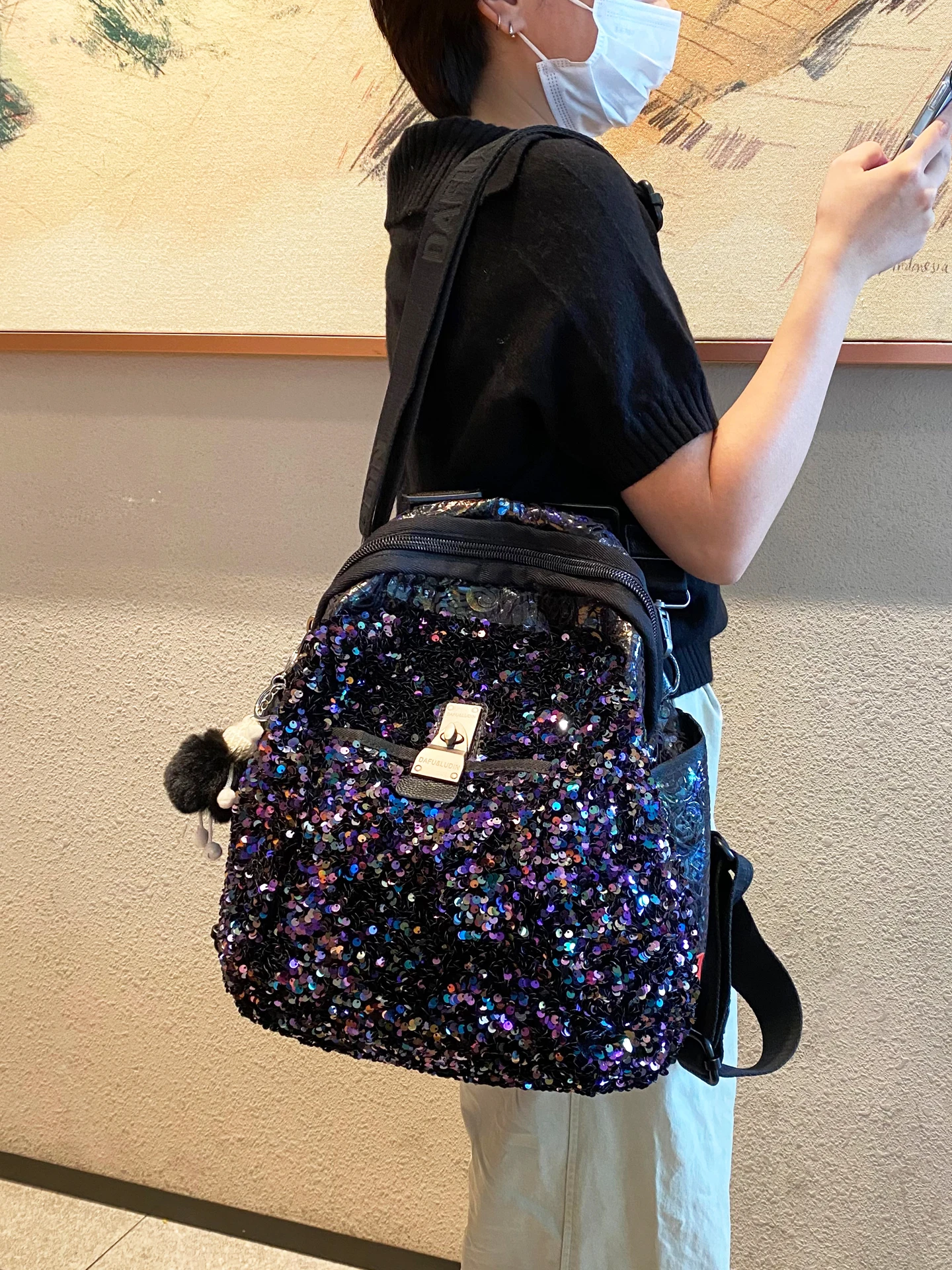 Women's Backpack New Trend Sequin Design Schoolbag Luxury Bolsas De Mujer Designer Sac A Dos Femme Anti Vol Brand Mochilas
