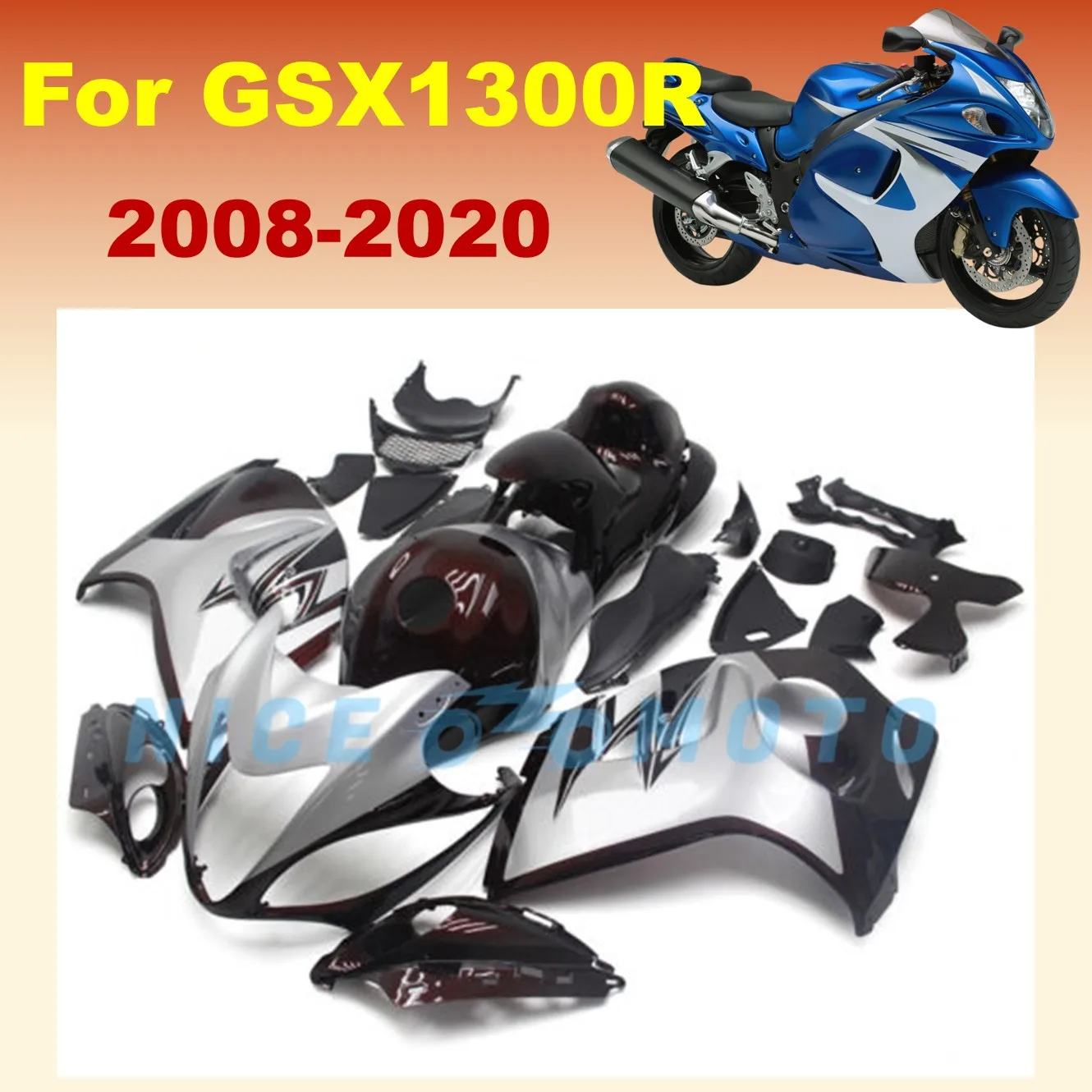 ZXMT Fairings Kits For GSX1300R 2008-2020 19 18 16 17 09 12 15 13 10 Hayabusa GSX-1300R  Motorcycle Fairing Silvery Black