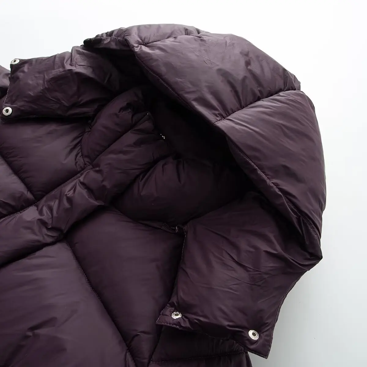 Damska kurtka pikowana, prosty zimowy styl dojazdowy, odpinany kaptur, odzież wierzchnia, jednorzędowa, długi rękaw, ciepły płaszcz bawełniany.