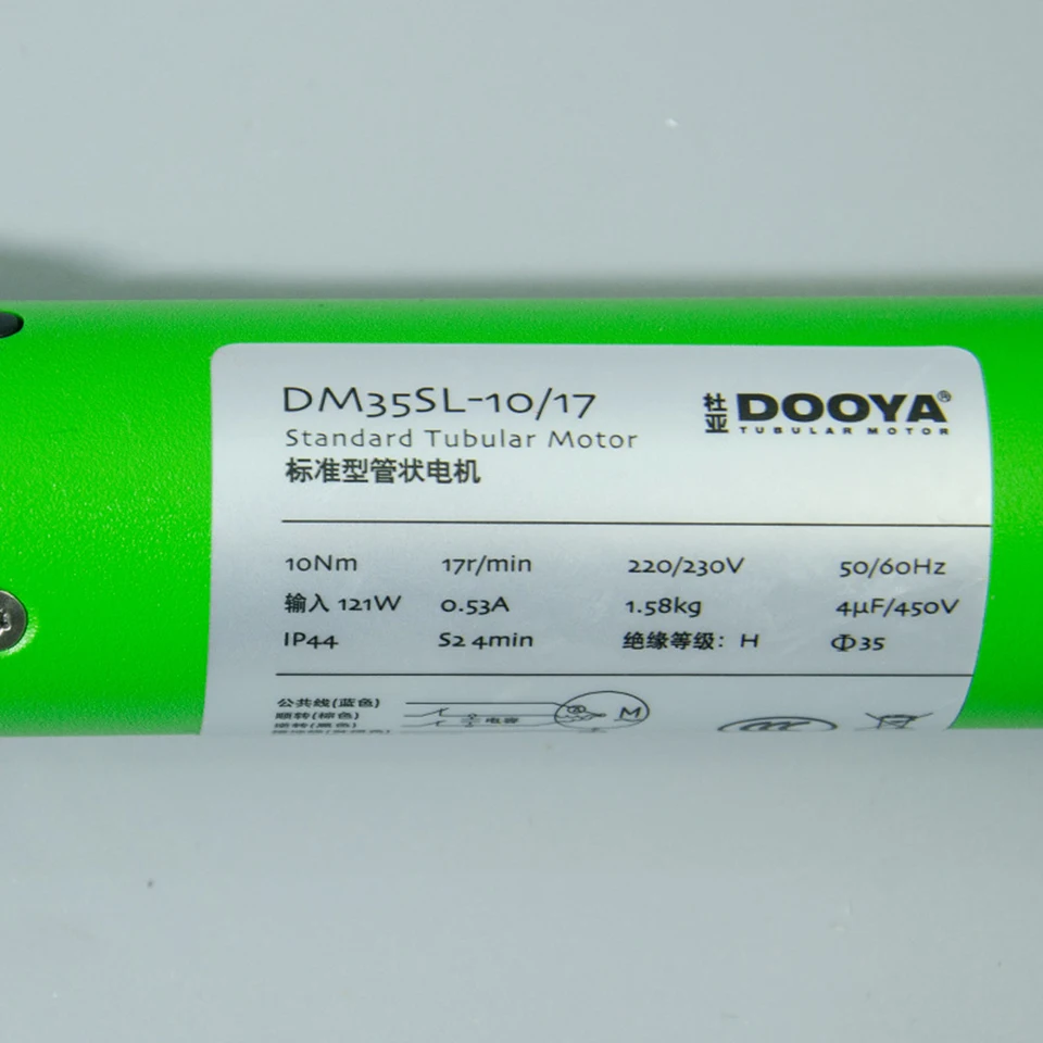 Dooya 모든 종류의 롤링 블라인드용 관형 모터, DM35S 10/17 모터, 220V, 230V, 50 HZ, 60HZ,4 와이어 외부 강력한 전기 블라인드 모터