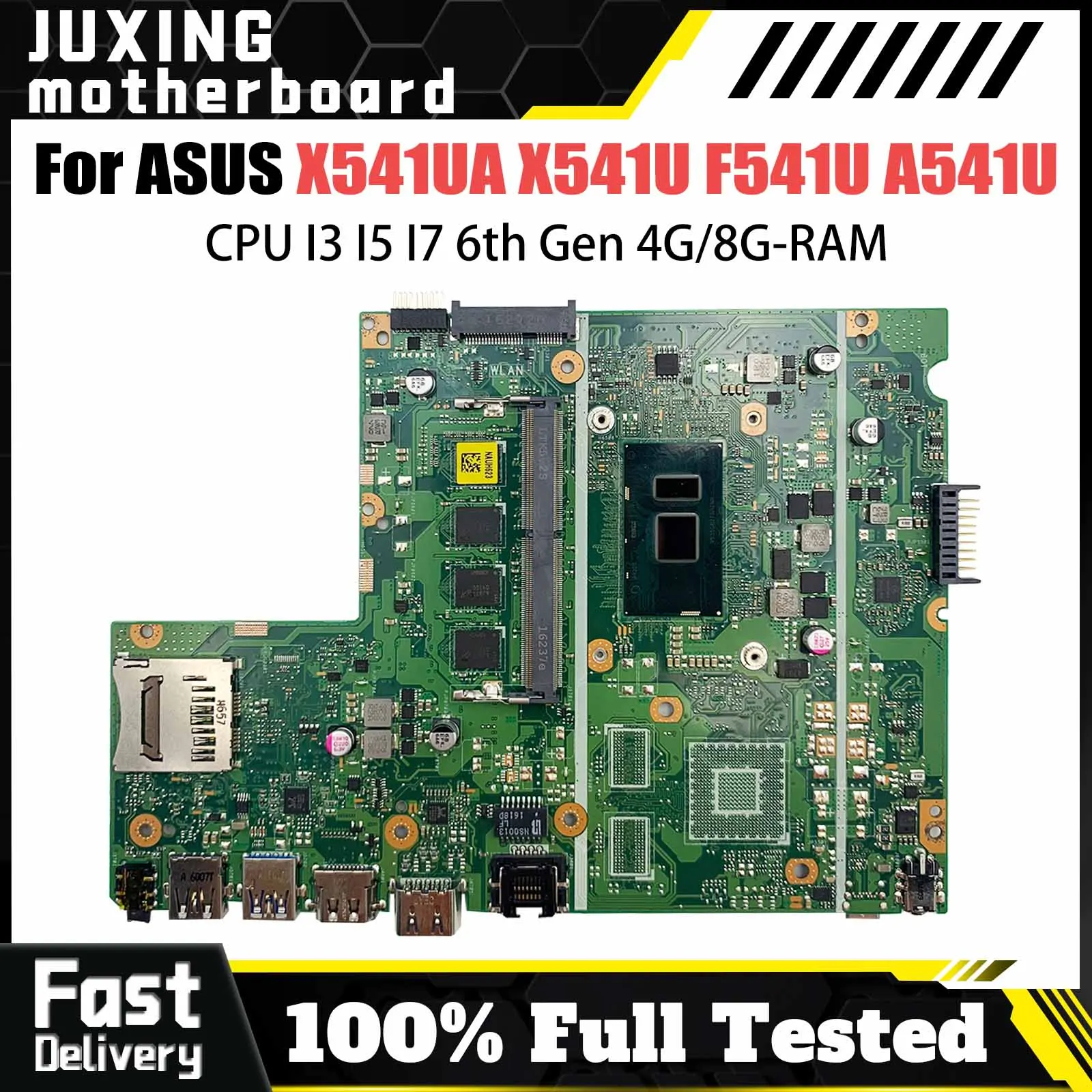 

Материнская плата X541UA для ASUS 541UJ X541UAK X541U F541U A541U X541UV X541UVK, материнская плата для ноутбука i3 i5 i7 6-го/7-го поколения UMA RAM-4 ГБ/8 ГБ