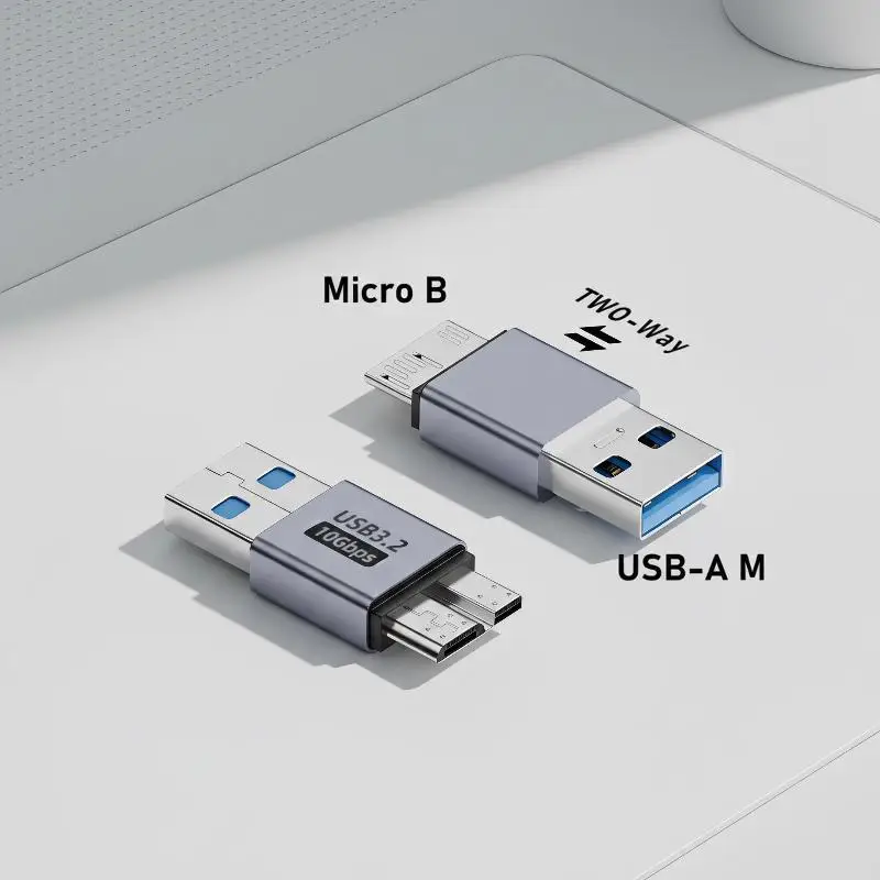 USB C to Micro B Adapter USB3.0 1Pcs Portable Anti-Oxidation Extender Converter for Camera SSD HDD Business Trip Use