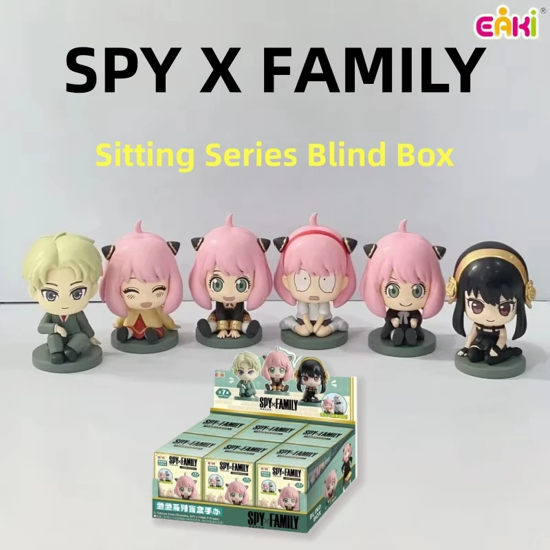 

Hot Sale Blind Box Eaki Spy X Family Sitting Series Anya Anime Figure Mini Cartoon Kawaii Doll Desk Decoration Toy Birthday Gift