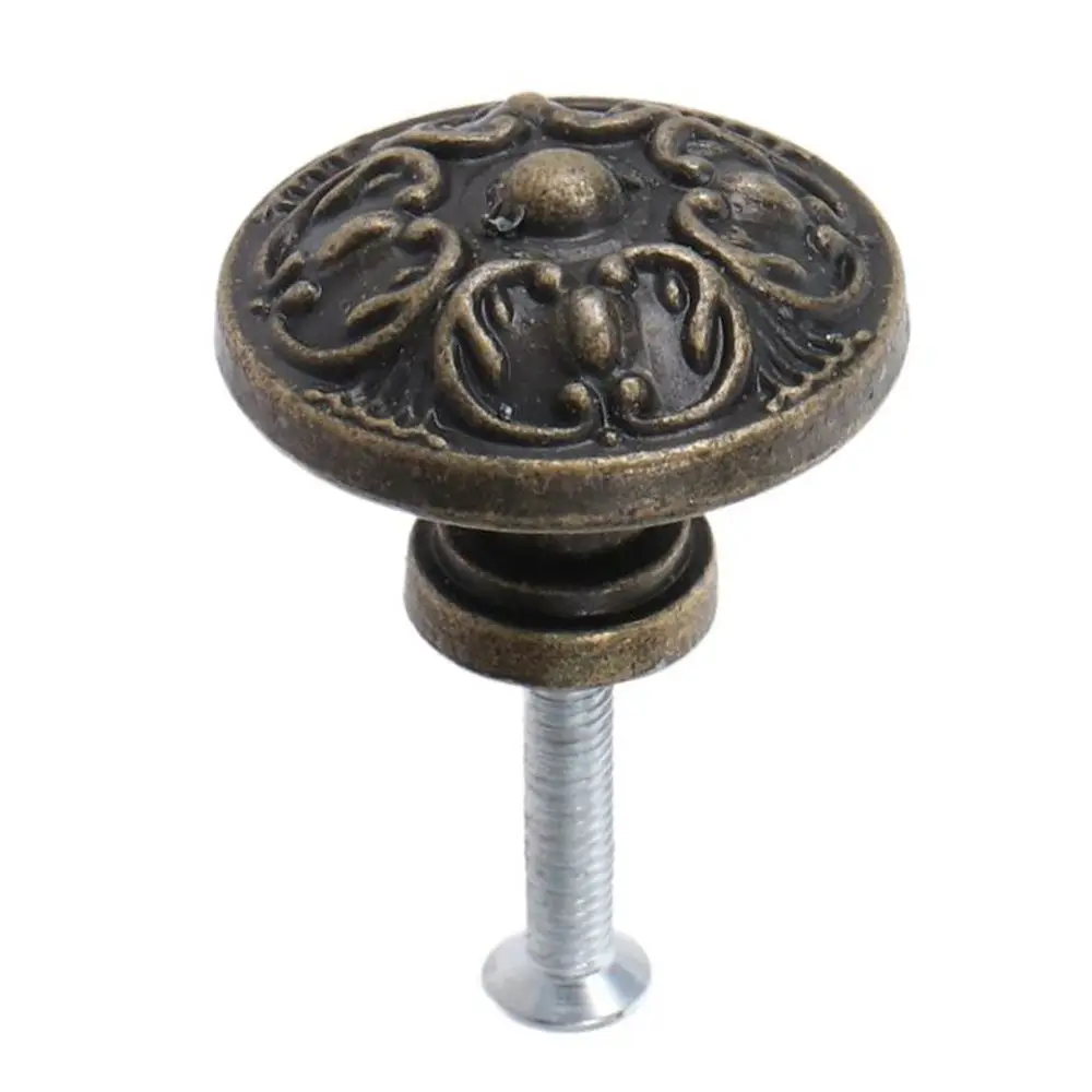 Brass Bathroom Pulls Bronze Solid Round Closet Door Knoks Single Hole Dresser Handle for Warehouse, Glass Door& Garden Door