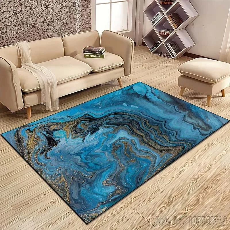 Tapis à motif de Texture de marbre pour salon, chambre à coucher, cuisine, salle de bain, tapis de pied, chambre d'enfant, tapis d'hôtel