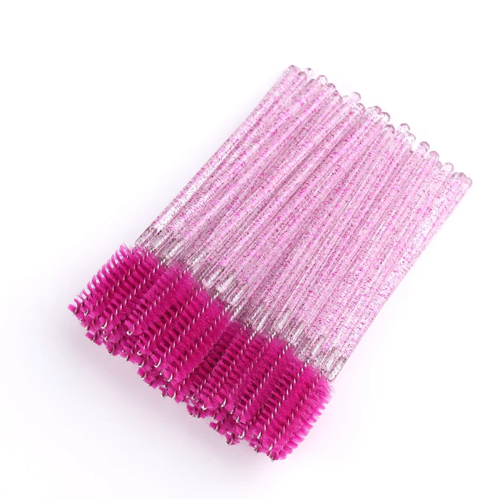 50 stuks wegwerp wimperborstels verlenging kristal wenkbrauwborstel mascara toverstaf wimpers cosmetische tool set make-up schoonheid