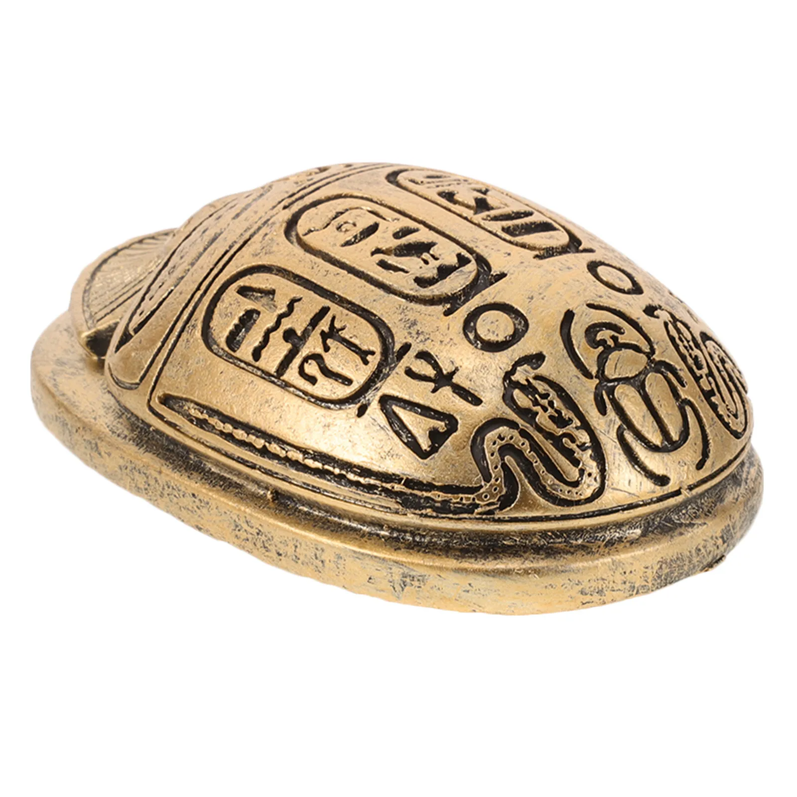 Egyptian Scarab Beetle Amulet Figurine for Collectors to bring symbolic home safety Resin 8.3x5.5x3cm Golden