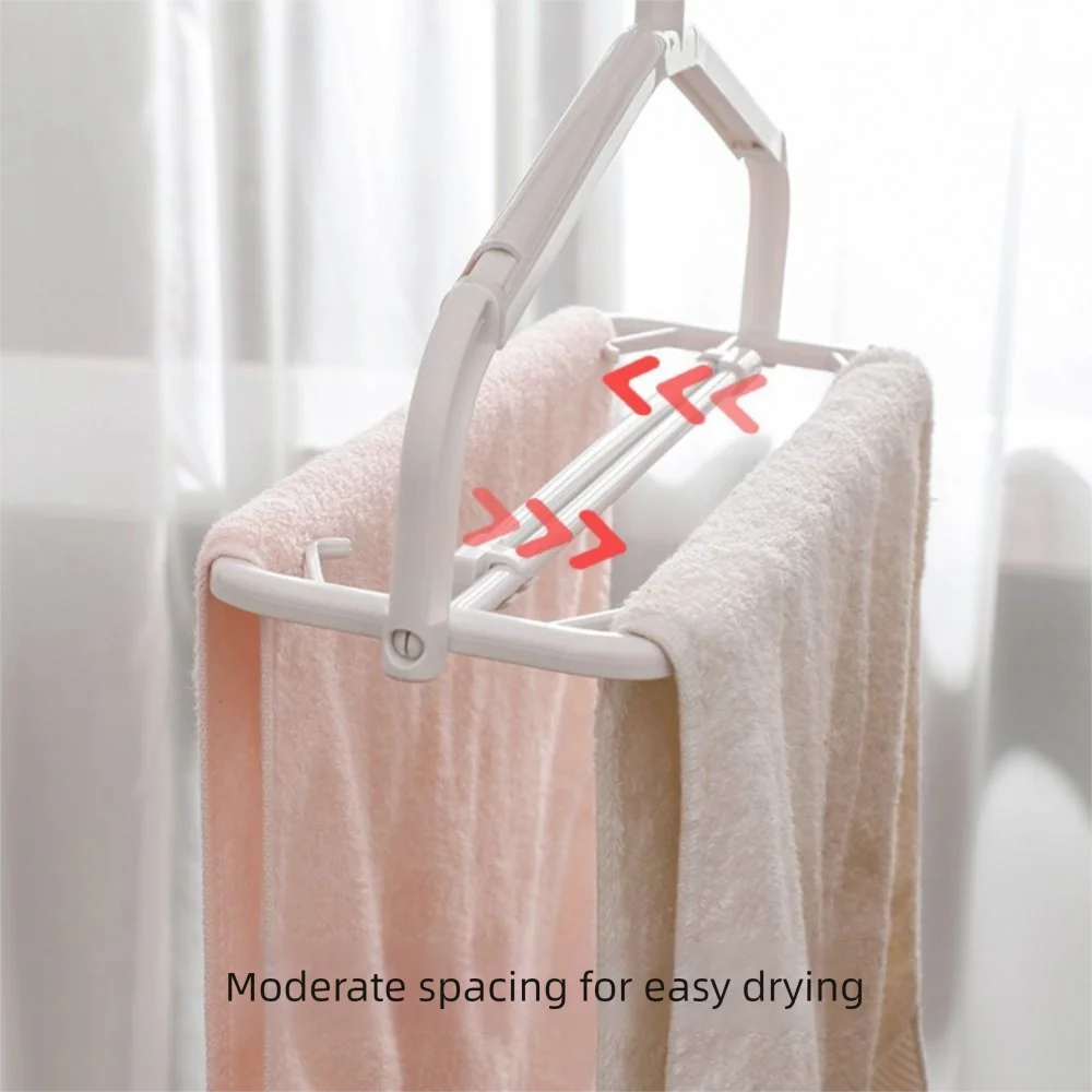 Non-slip Rotating Folding Hanger Widening Extensible Stretchable Clothes Drying Rack Anti-deformation Space Saving Trouser Rack
