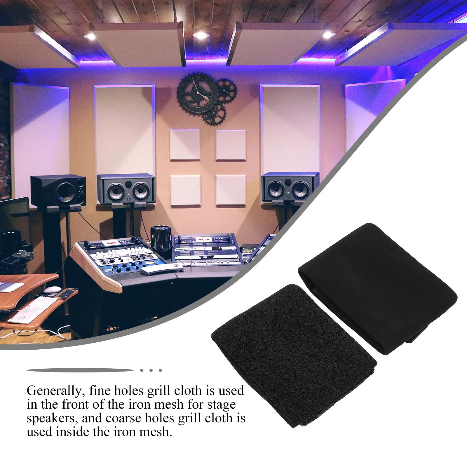 

2 Sheets Grill Cloth Sound Deadening Mat High Temperature Resistant Flame Retardant Reusable Speaker Fabric For Stage Studio
