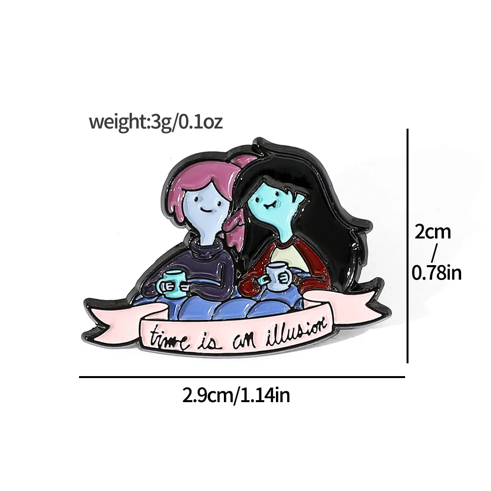 الكرتون مغامرة الوقت بروش لطيف أنيمي المينا دبوس موضة الحيوان شارة معدنية مجوهرات على ظهره الملابس والاكسسوارات