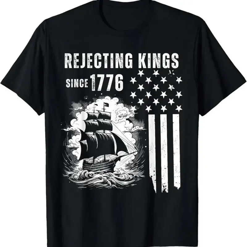 Rejecting Kings Since 1776 Patriotic Usa Flag 4Th Of July T Shirt