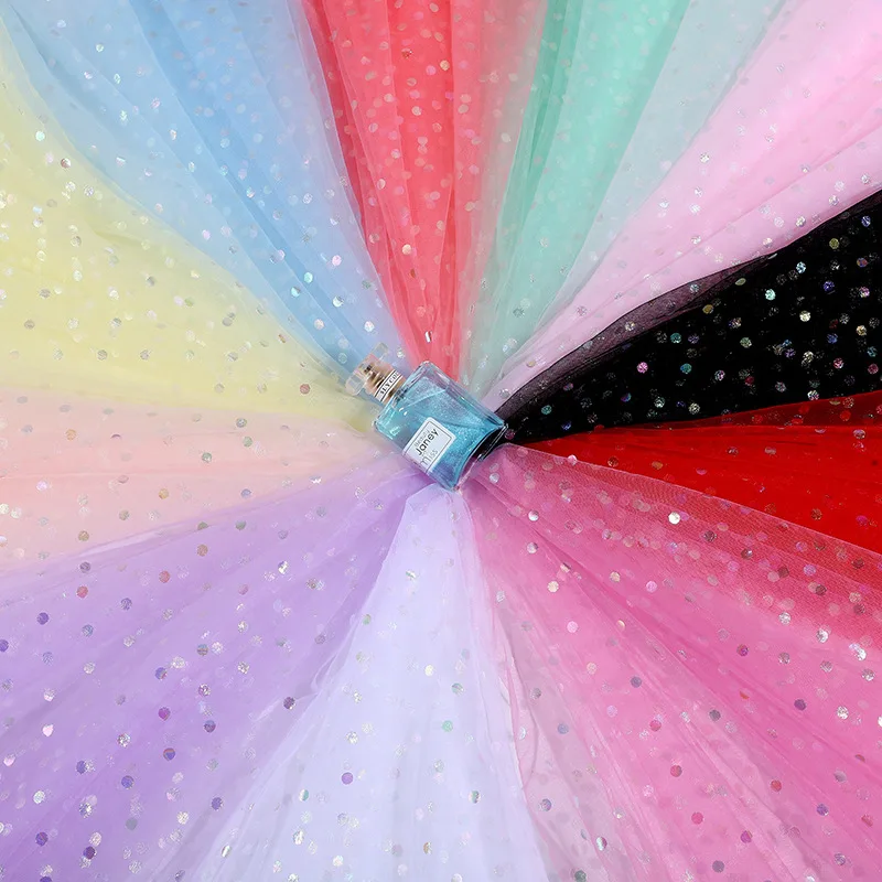 

Colorful Polka Dot Fantasy Mesh Fabric Flower Wrapping Gift Box Children's Clothing Polka Dot Net Fabric For Sewing Accessories