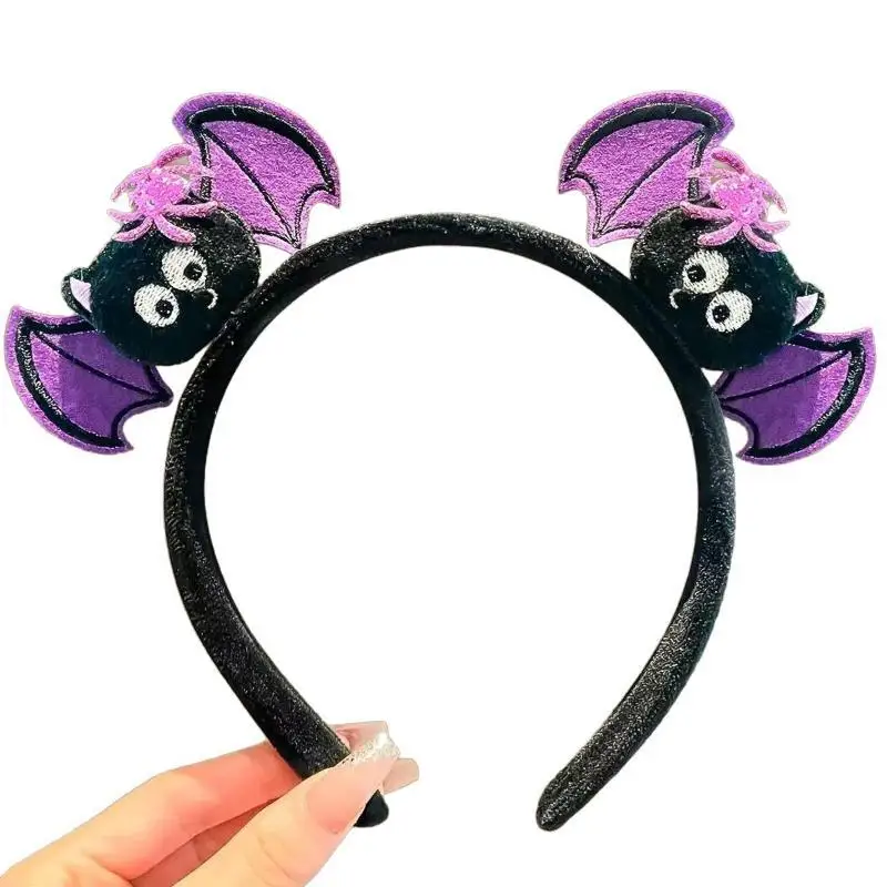 Entzückendes Plüsch-Geister-Stirnband mit Fledermaus-Kopf-Schnalle, niedliches Haarband, Cartoon-Kopfbedeckung, Requisiten für Aufführungen, Unisex, Originaldesign – Detail 5