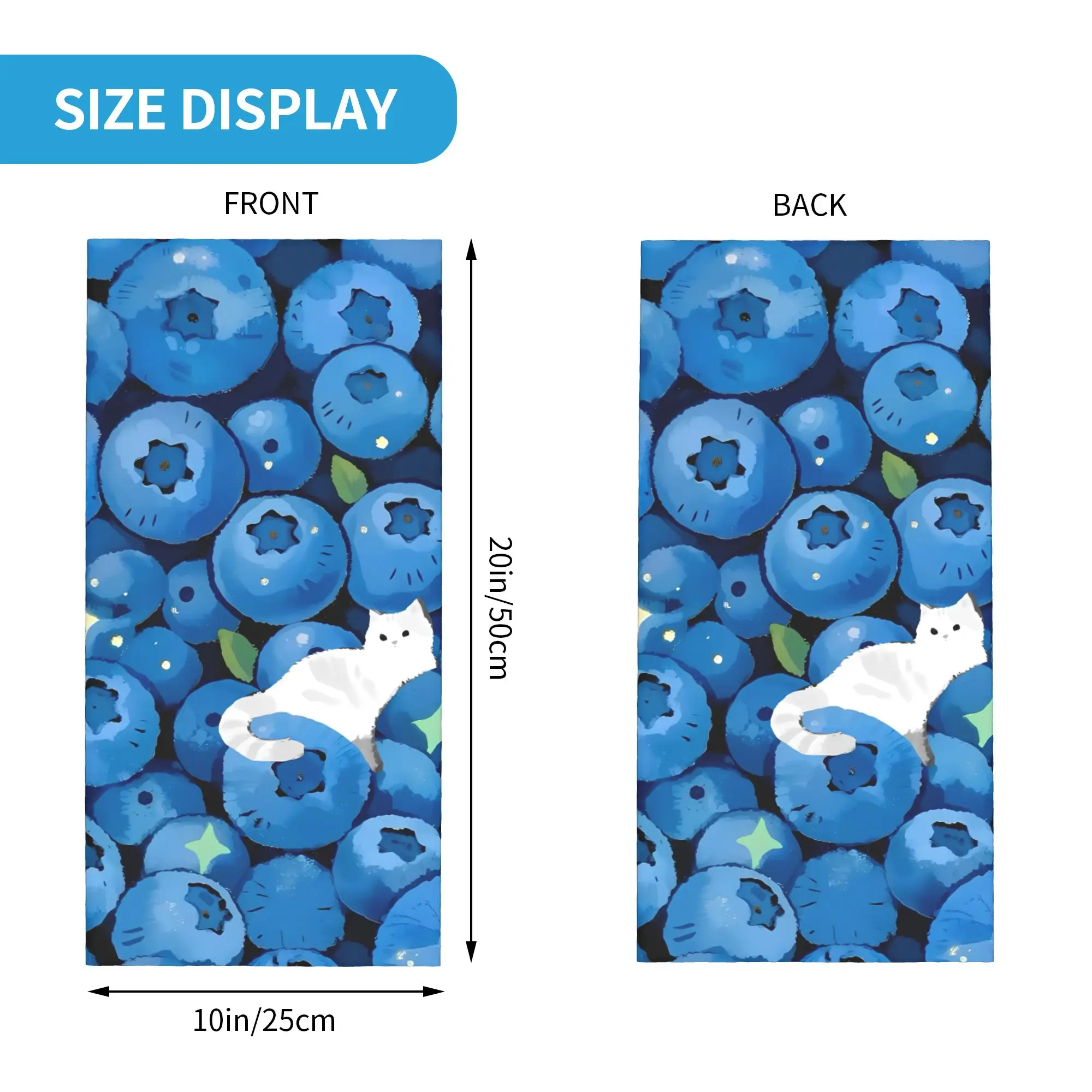 Fruit Print blueberry with white rabbit Balaclava Spring Outdoor Sports Windproof Cycling Mask Neck Warmer Face Cover Mask
