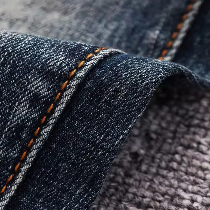 Street Fashion Men Jeans High Quality Retro Washed Blue Stretch Slim Fit Ripped Jeans Men Vintage Designer Denim Pencil Pants