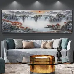 Pintura de diamantes completa Diy de gran tamaño, bordado de mosaico de cascada de montaña abstracta, paisaje Natural, imagen de diamantes de imitación AA5165