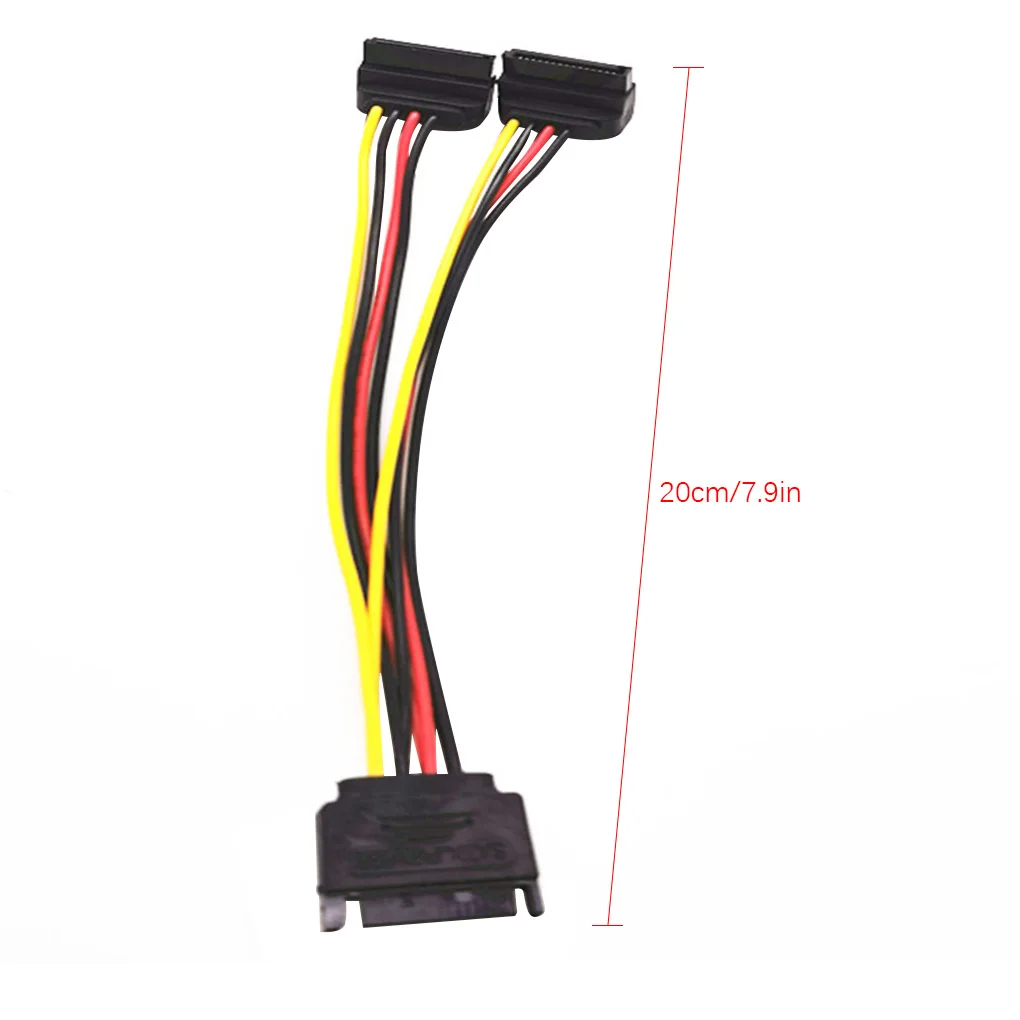 SATA Power Cable Y Splitter Computer SATA 15-pin Cord 1-drag-2 Adapter Hard Disk Accessory