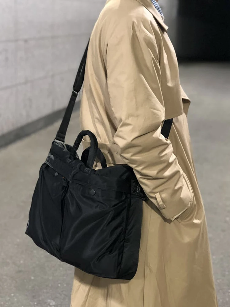 Innovative 2-Way Briefcase Computer Bag Casual Commuter Handbag Single Shoulder Slant Crossbody Nylon Material Zipper Closure