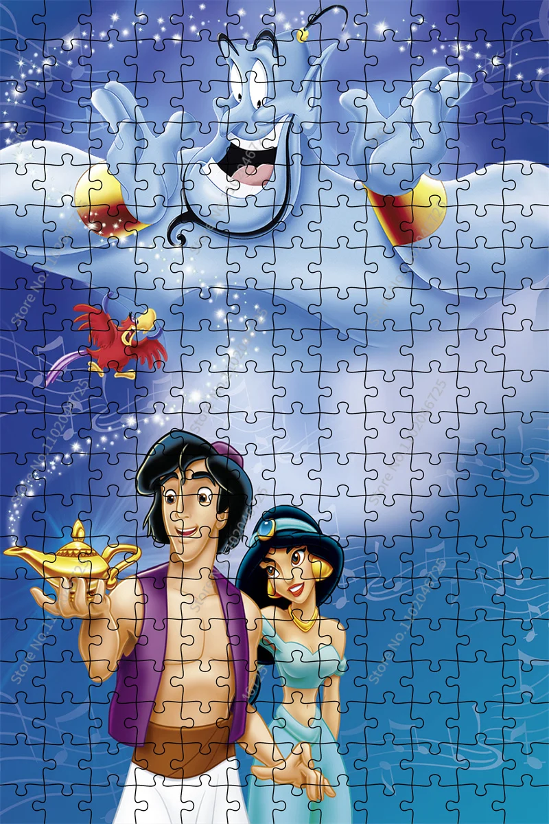 300 500 1000 Pieces Educational Toys Disney Brand Puzzles Aladdin Pattern Jigsaw Puzzle Toys Kids Adult Collection Hobby