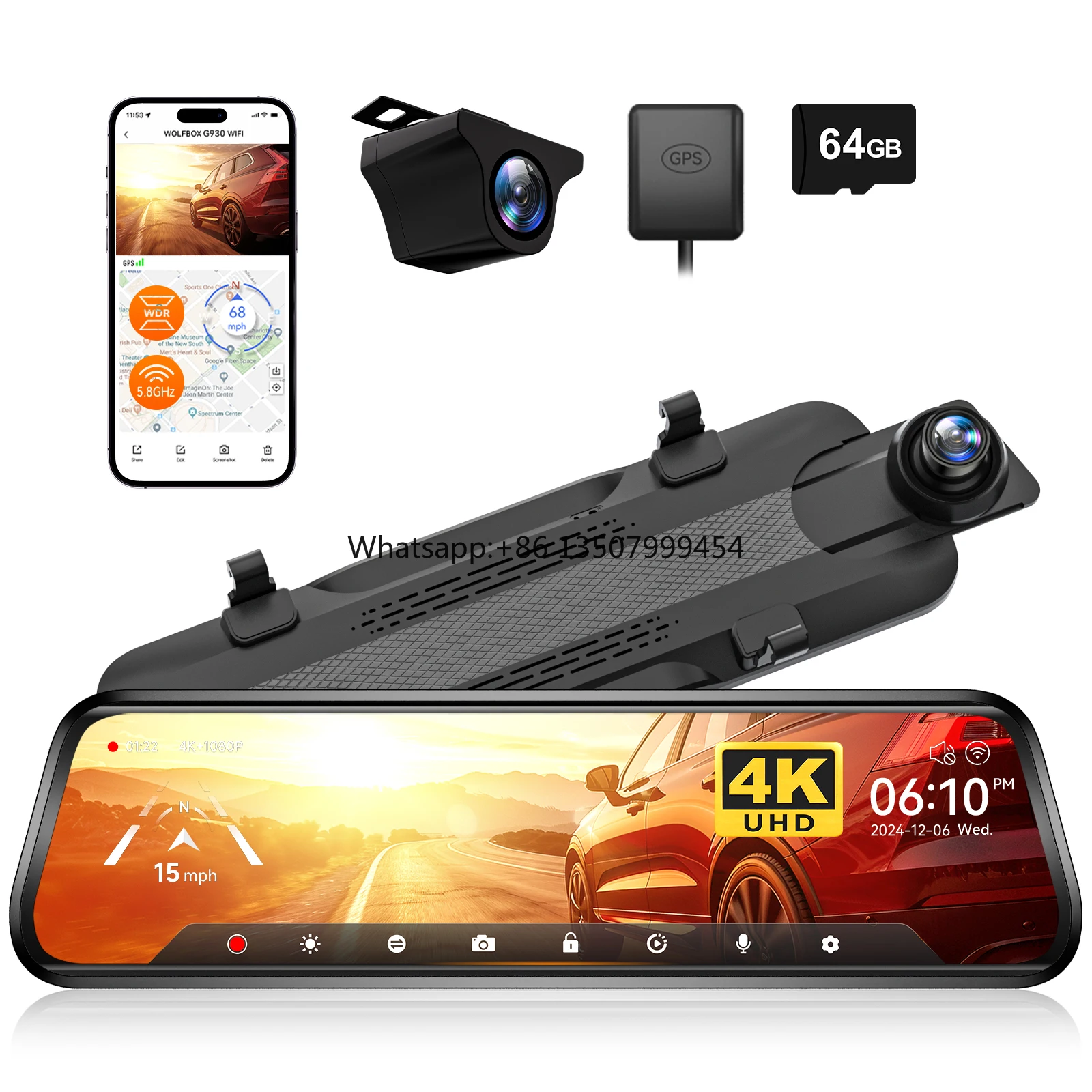 

Dealer G930 Dual Len Front and Rear 4K 1080P Touch Screen Night Vision Car Camera Dashcam Dash Cam