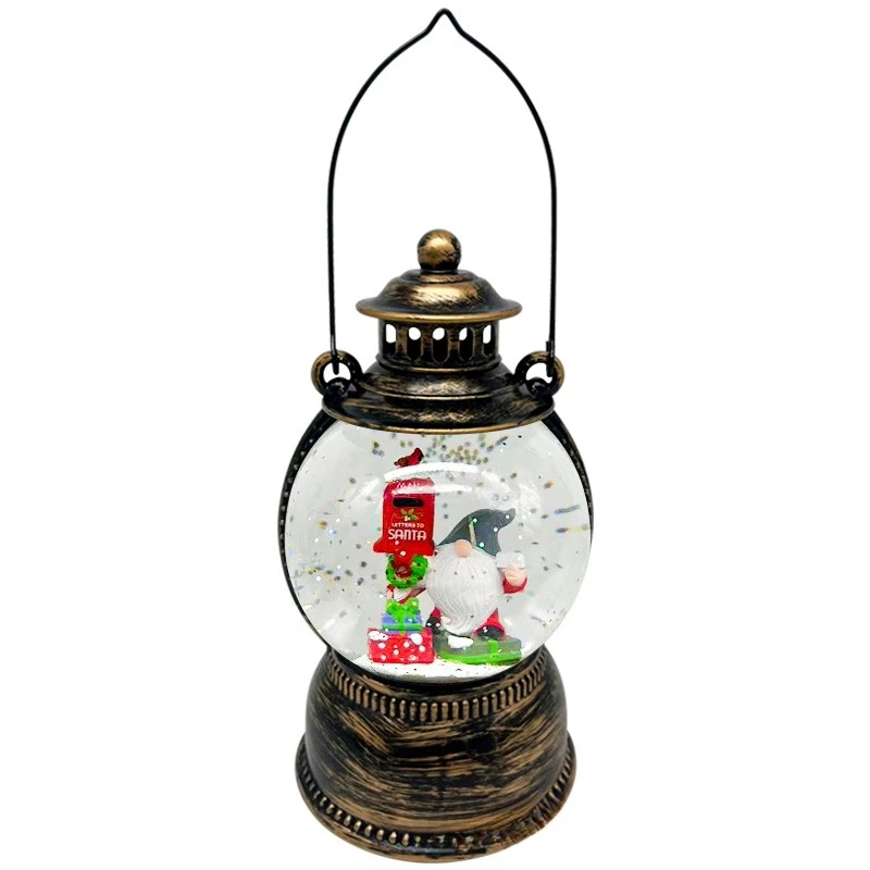 Bola lampu angin bulat dengan musik, lampu LED terintegrasi, bola air bercahaya, lampu bola air, hadiah Natal, kotak musik