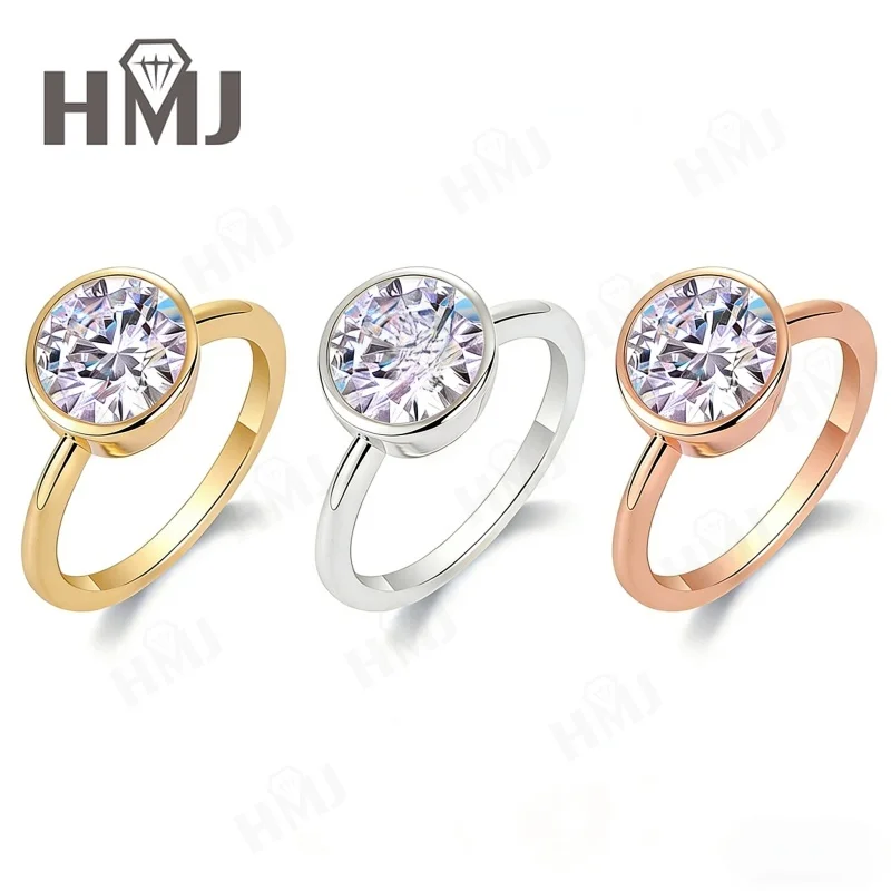 

Moissanite Round Cut Ring 3ct D White S925 White Gold Yellow Gold Rose Gold Brilliant Light Women Jewelry Fashion Trend