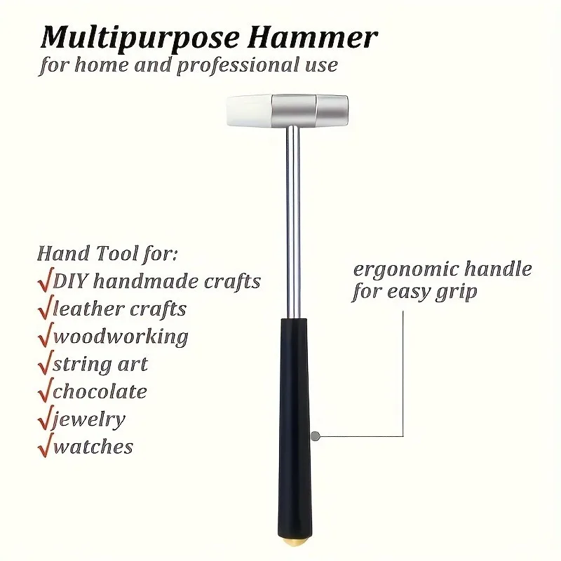 1pc Portable Double Head Mini Mallet Hand Tool, Practical Small Hammer for DIY Jewelry Making and Watch Precision Repair Work