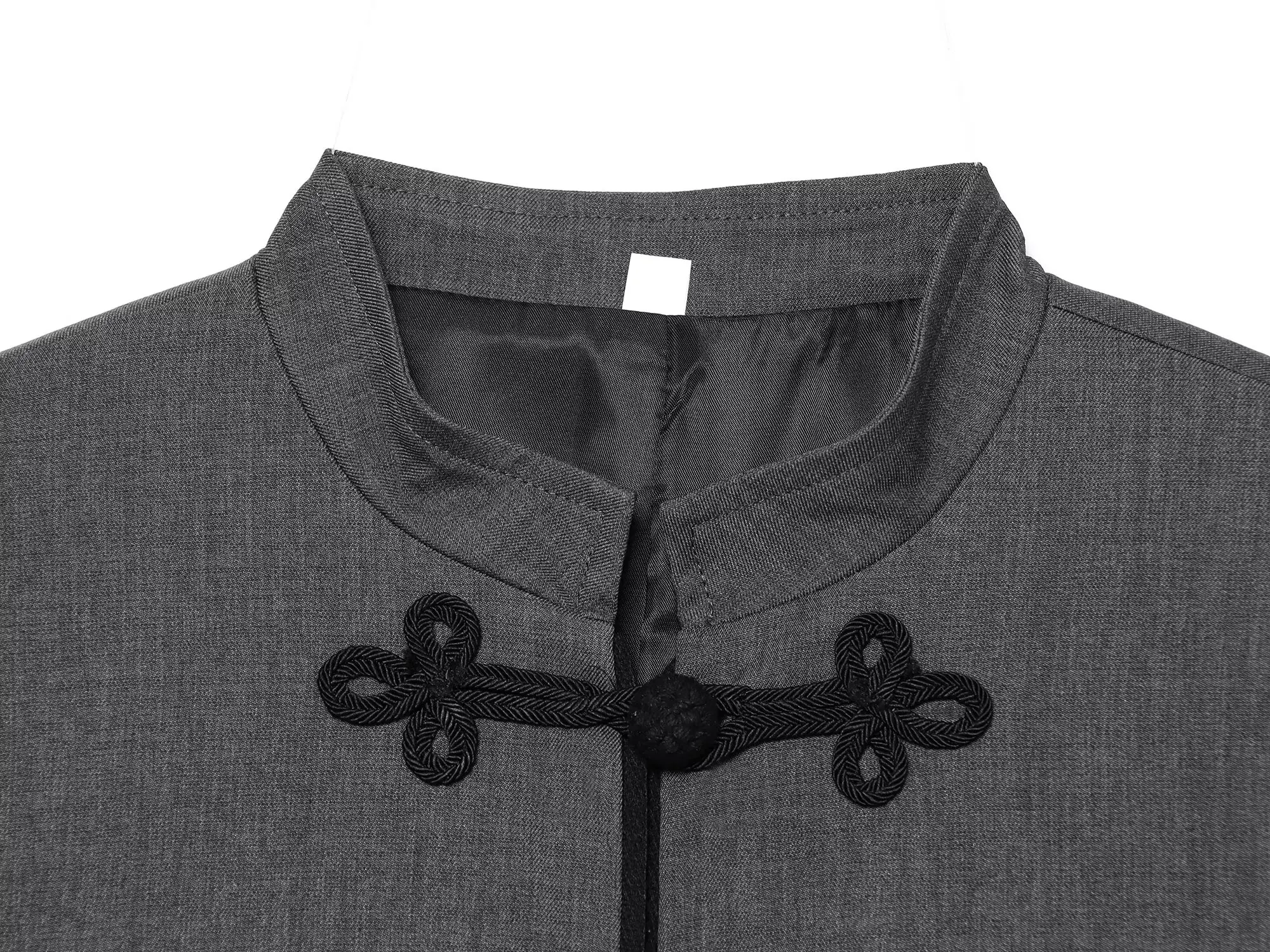 TFMLN Damen Freizeitjacke mit Knopfverzierung, schmal geschnitten, lange Ärmel, Stehkragen, kurze Jacken, Vintage 2026 Frühling Sommer Damen Oberbekleidung – Detail 5
