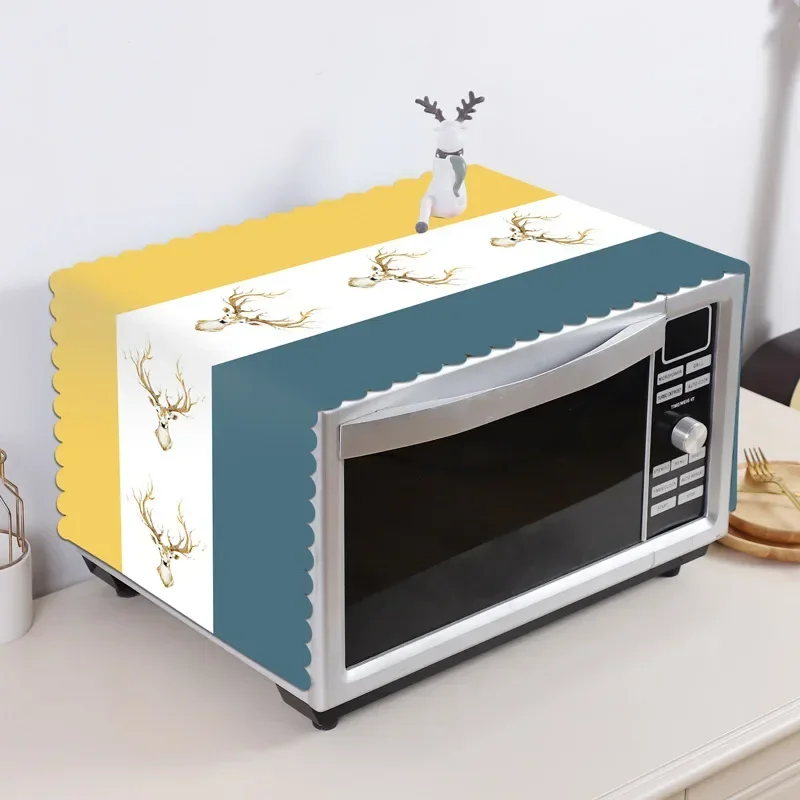 Kitchen Microwave Cover Simple Oven Refrigerator Hood Oil Dust Toaster Cover Kitchen Accessories Supplies Fashion Home Decore