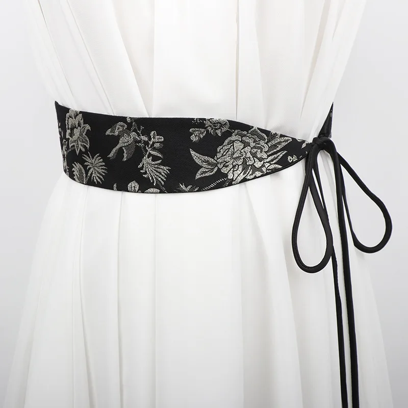 UMI MAO Embroidered Waist Belt For Women New Chinese Style Ethnic Style Ancient Style Decorative Dress Skirt Hanfu Belt Wide