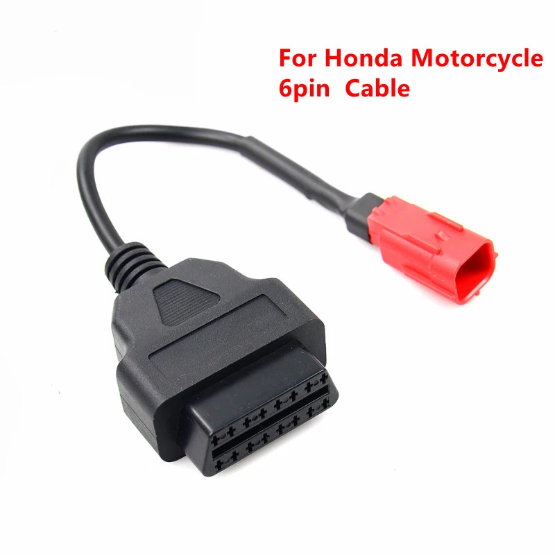 Professional 6Pin Motorcycle OBD2 Connector Cable, OBD2 Extension Cord for Yamaha Suzuki Motorcycle Diagnostic Tool