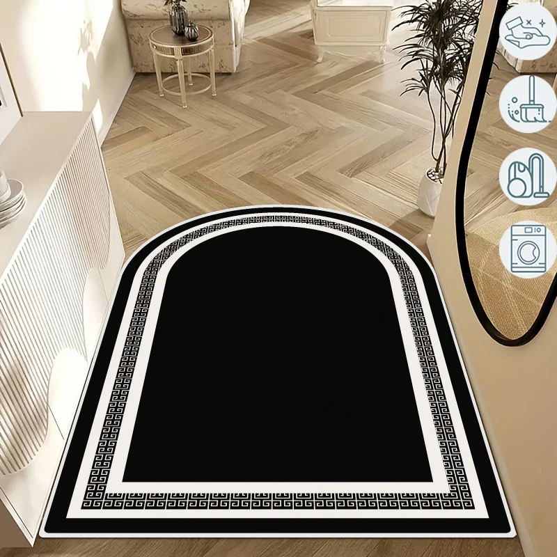 VIKAMA Minimalist Arch Carpet Non-slip Wear-resistant Office Study Swivel Chair Mat Bedroom Vanity Carpet Home Decoration