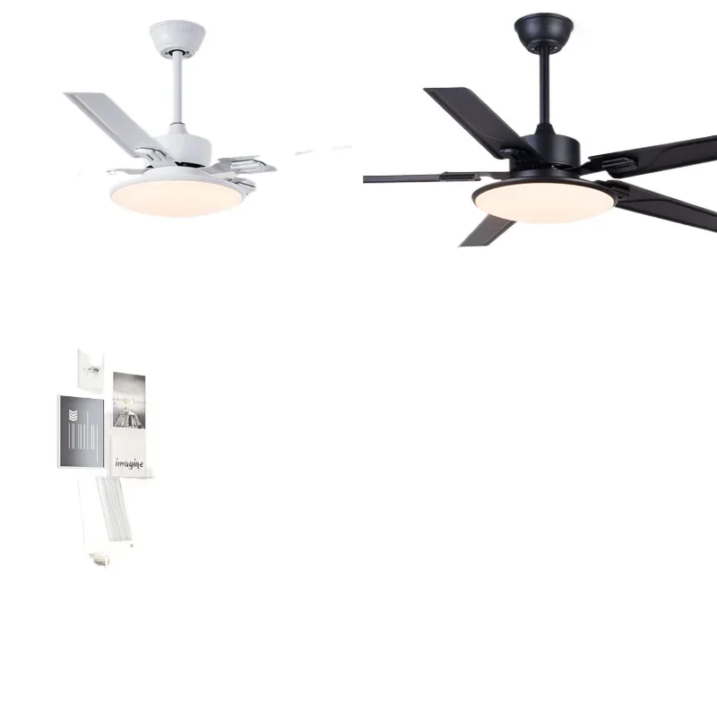 Ceiling fan, iron leaf restaurant fan light, modern chandelier with electric fan European