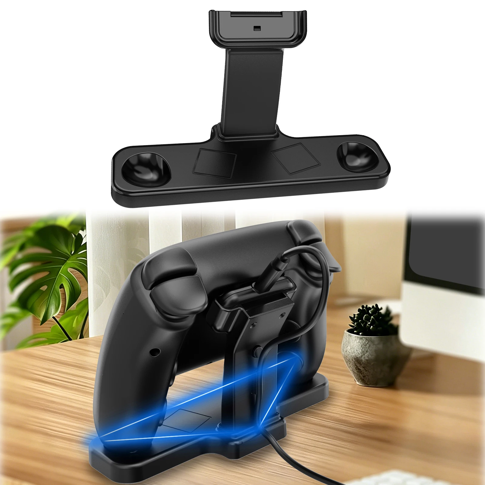 For Steam Controller Universal Magnetic Charging Dock Triangular Structure Metal Base Desktop Display Holder for Gaming Setup