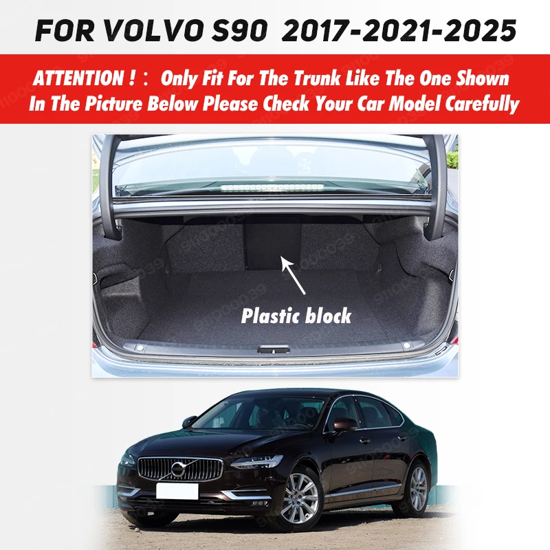 For Volvo S90 2017-2025 2024 2023 2022 2021 20 19 18 Auto Full Coverage Trunk Mat Car Cover Pad Cargo Liner Interior Accessories