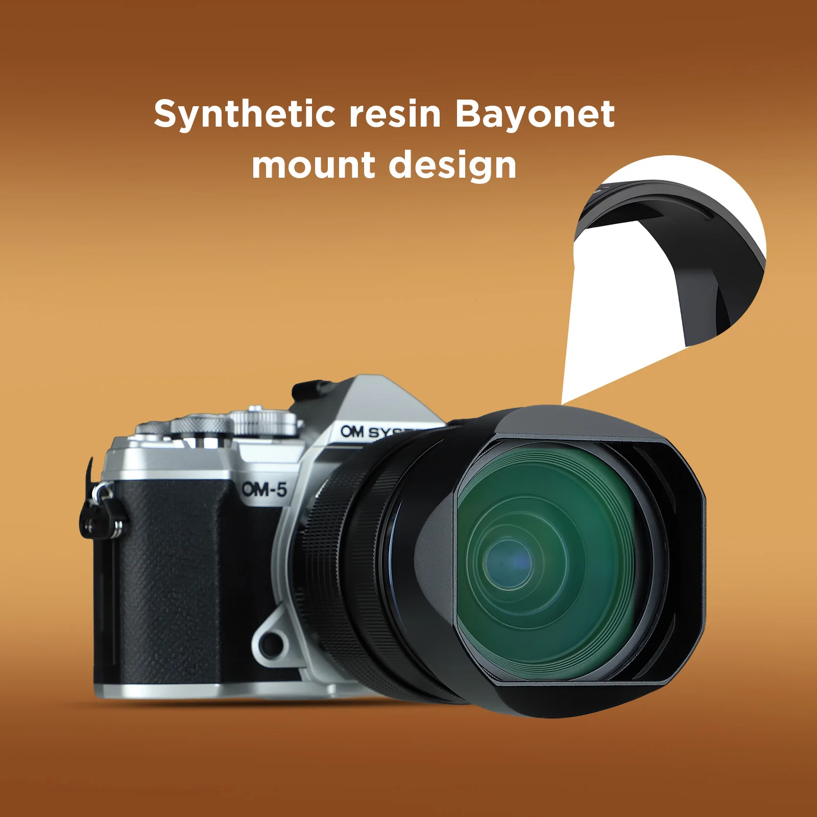 Haoge Square Metal Lens Hood Shade for Olympus M.ZUIKO ED 17mm f