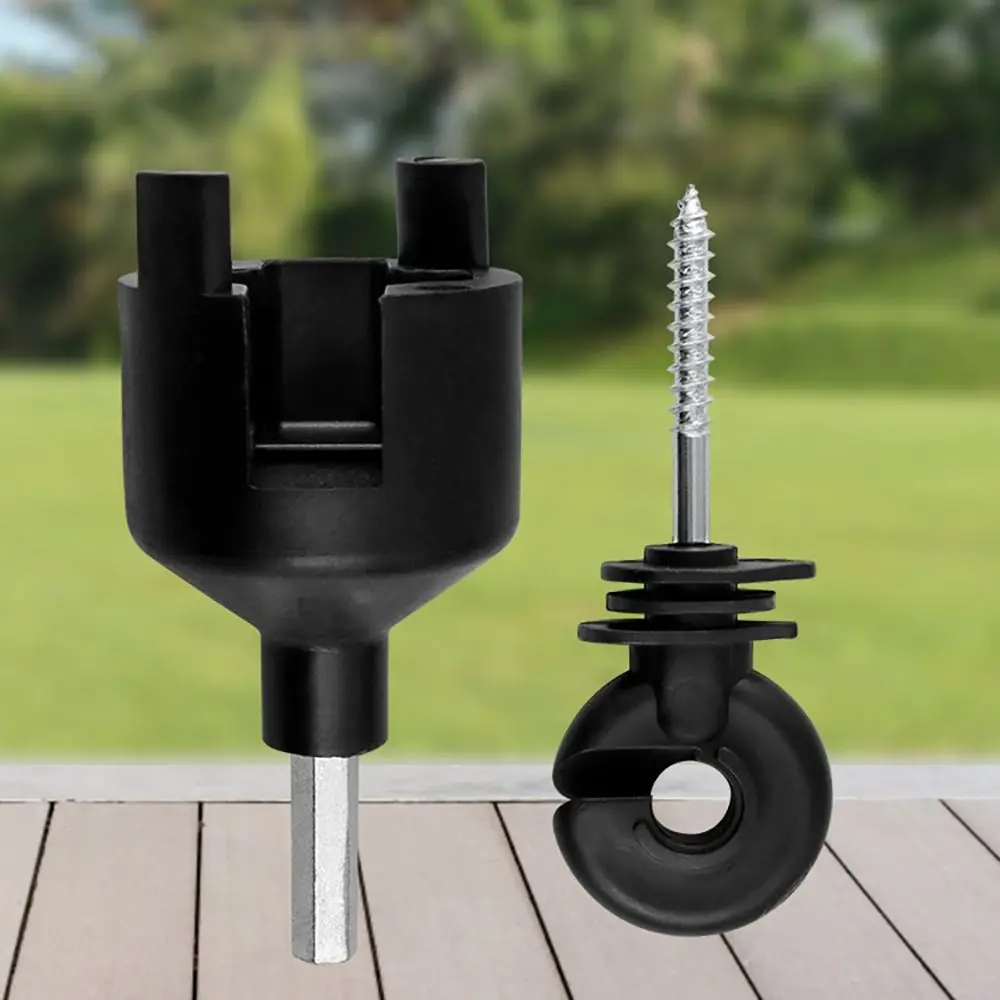 

New Black Electric Fence Insulator High Strength Durable Screw-in Insulator Wood Post Insulator Animal Husbandry Electronic