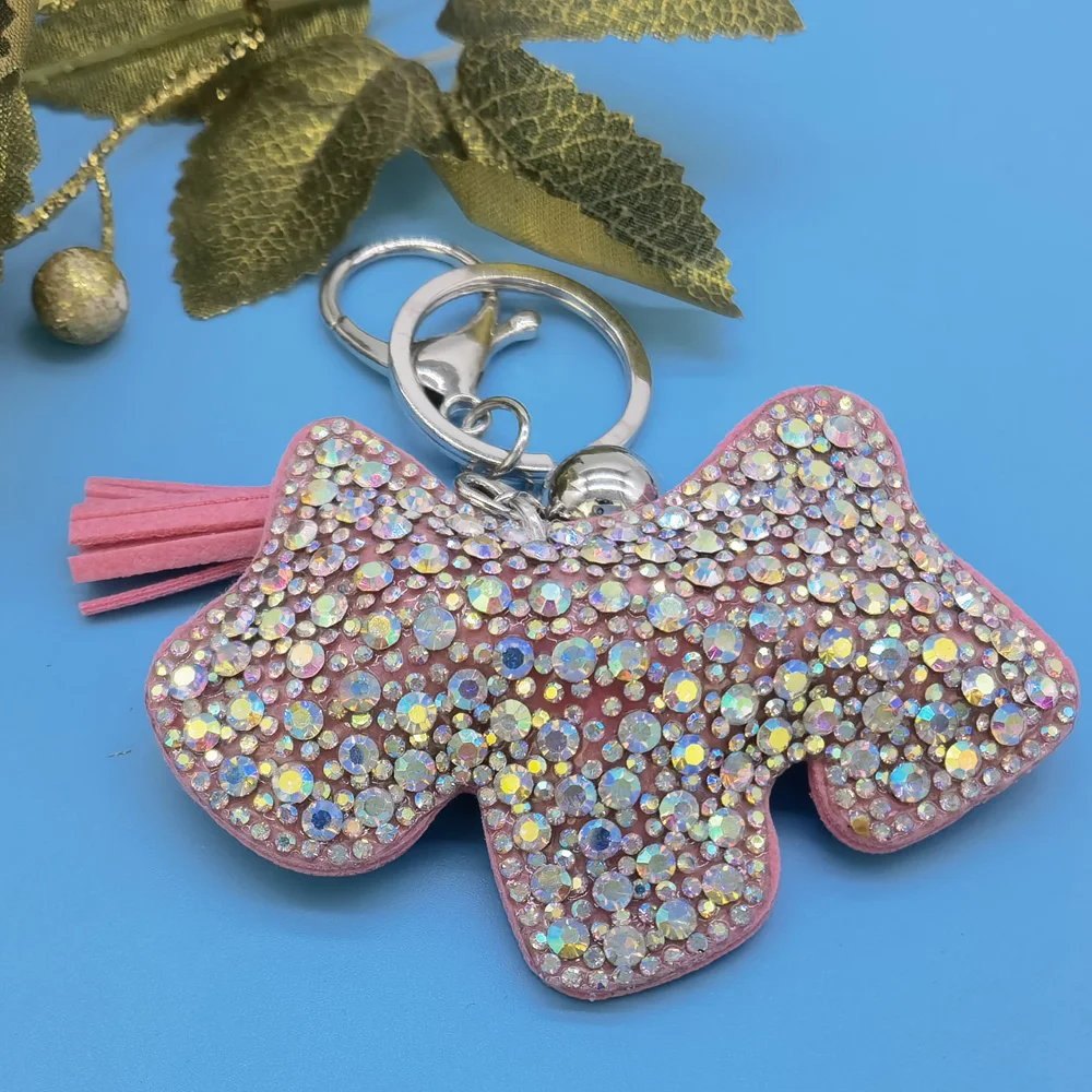 Creative Cartoon Cat Keychains with Full Crystal Rhinestones Keyrings Key Chains Bag And Purse Holder for Car Lovely Cute Design