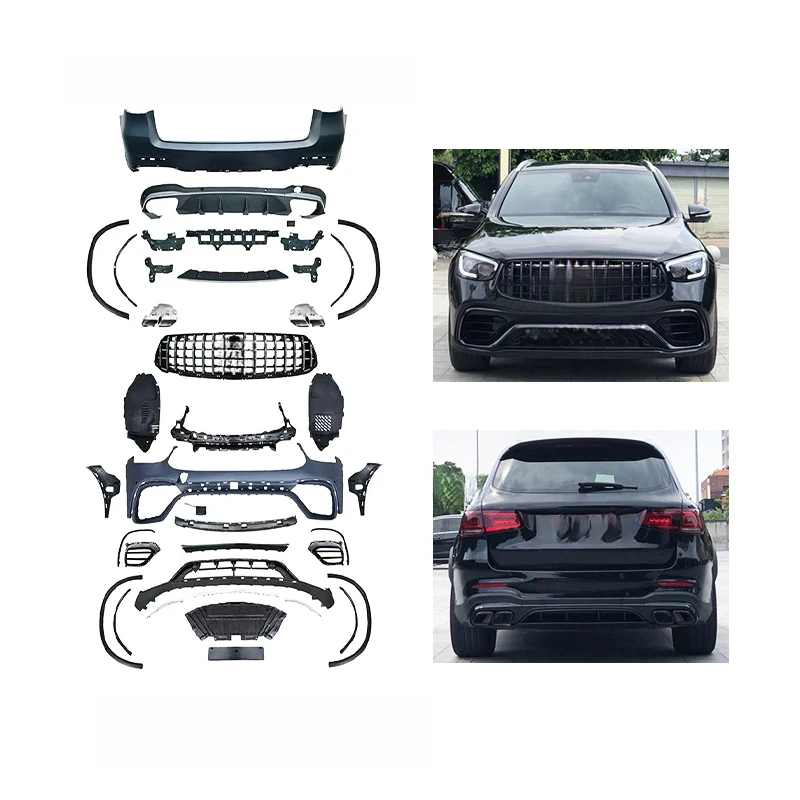 High Quality Front Rear Bumper Body Kit For GLC 2016-2019 Upgrade To 2020-2022 Style Exterior Tuning Parts