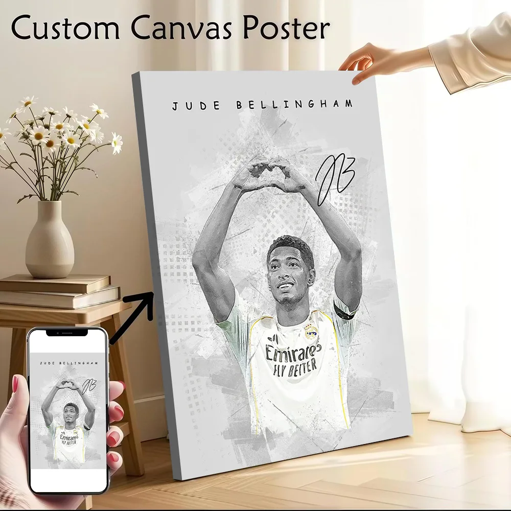 Póster Impreso de Jude Bellingham, Cuadro Personalizado en Lienzo, Arte de Pared para Decoración Moderna del Hogar