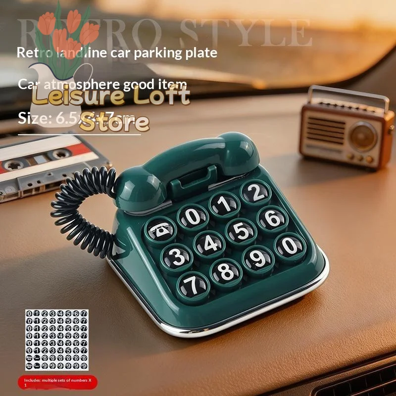 Vintage Temporary Parking Phone Number Plate Creative Car Relocation Telephone Sign Auto Interior Decor Accessory Gift Owners