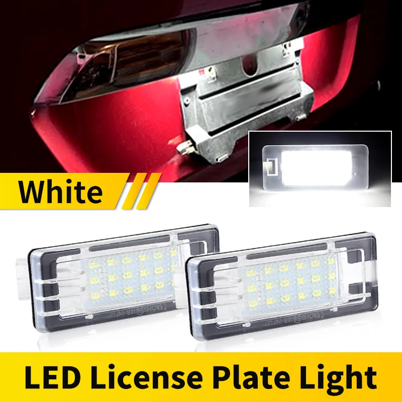 

2PCS Led License Plate Light Lamp For Dacia Duster Lodgy Logan Duster MK1/2 Renault Captur Espace Fluence Canbus White 6000K