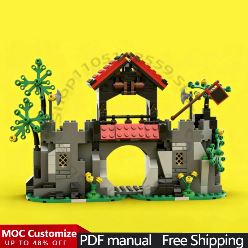 

340 деталей, модульный конструктор «Горное убежище», MOC, настраиваемый, популярный дизайн, простой сборка, игрушка для мальчиков, подарок на праздник