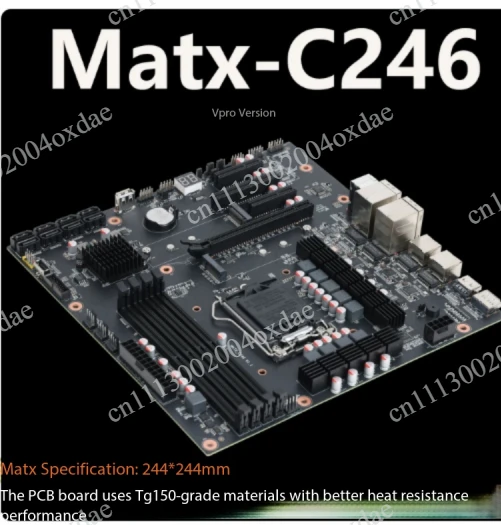 Matx_C246 Quad + 8sata + 4PCIe slot + 9-phase power supply  dual M2, NAS server main board