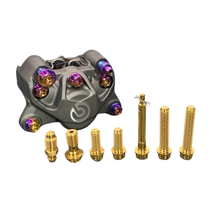 Brake Caliper Bolts Screws Modified Titanium Bolts Kit Replacement for Brembo Small Crab Brake Caliper view 5